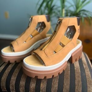 NIB Timberland Everleigh Gladiator Wheat Nubuck Women’s Sandals Size 9